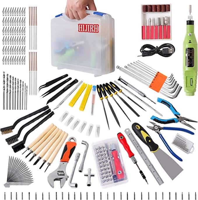 3D Printing Tool Kit Pro Grade Portable Tool Box contains 158 Pcs for  Removing, Cleaning, and Finish 3D Print Accessories/Model Building