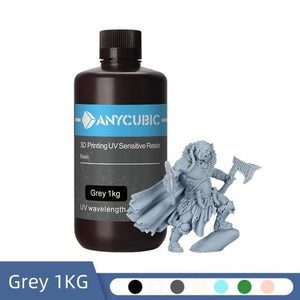 ANYCUBIC 3D Printing Materials 1KG / Grey NEW ANYCUBIC 405nm UV Resin For Photon LCD 3D Printer 500G/1000G