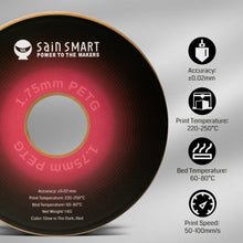 Charger l'image dans la galerie, Glow-in-the-dark Red 1.75mm PRO-3 PETG Filament, 1kg