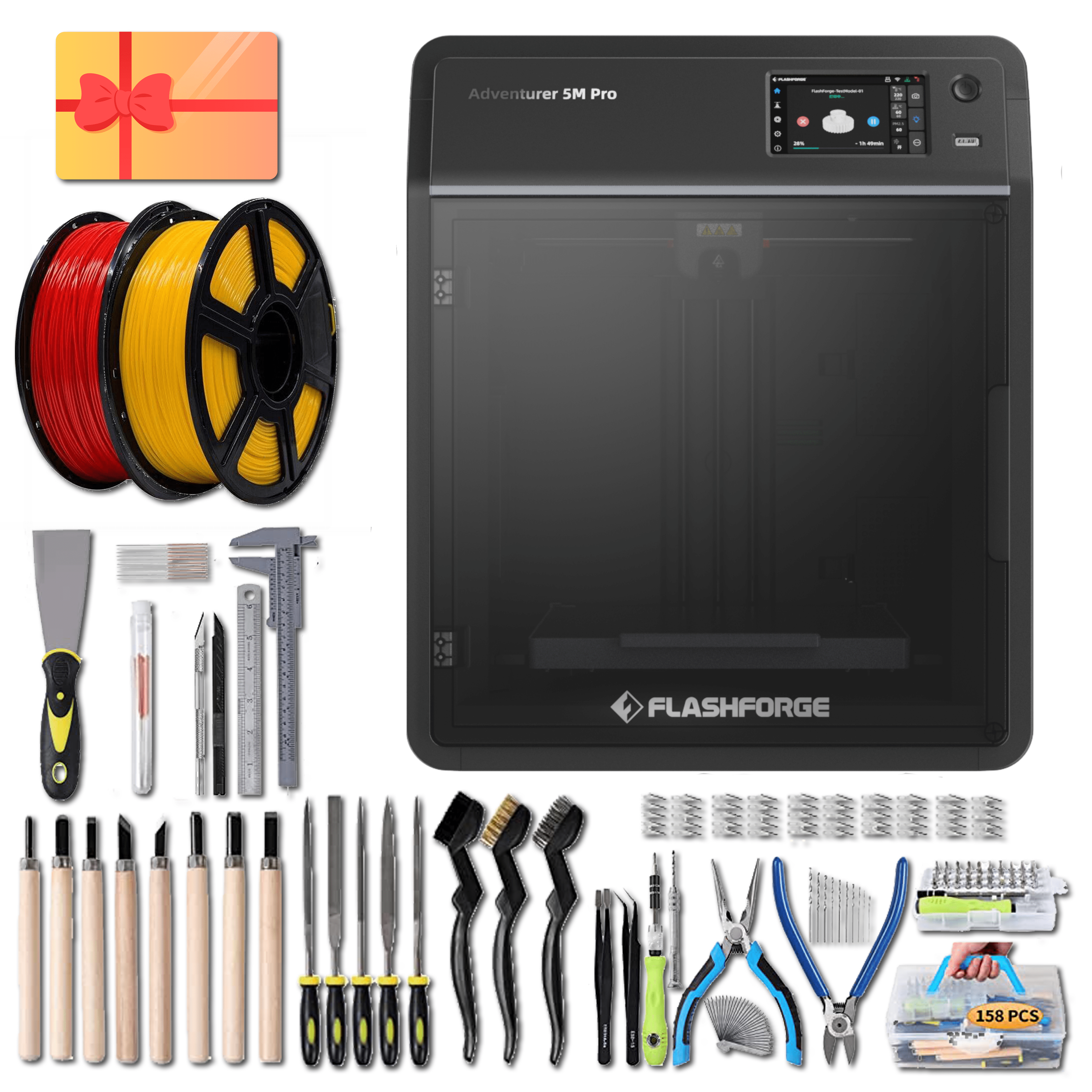 FlashForge Adventurer 5M Pro 3D Printer Maker Bundle– 3D FlashForge Adventurer 5M Pro 3D Printer Maker Bundle– 3D