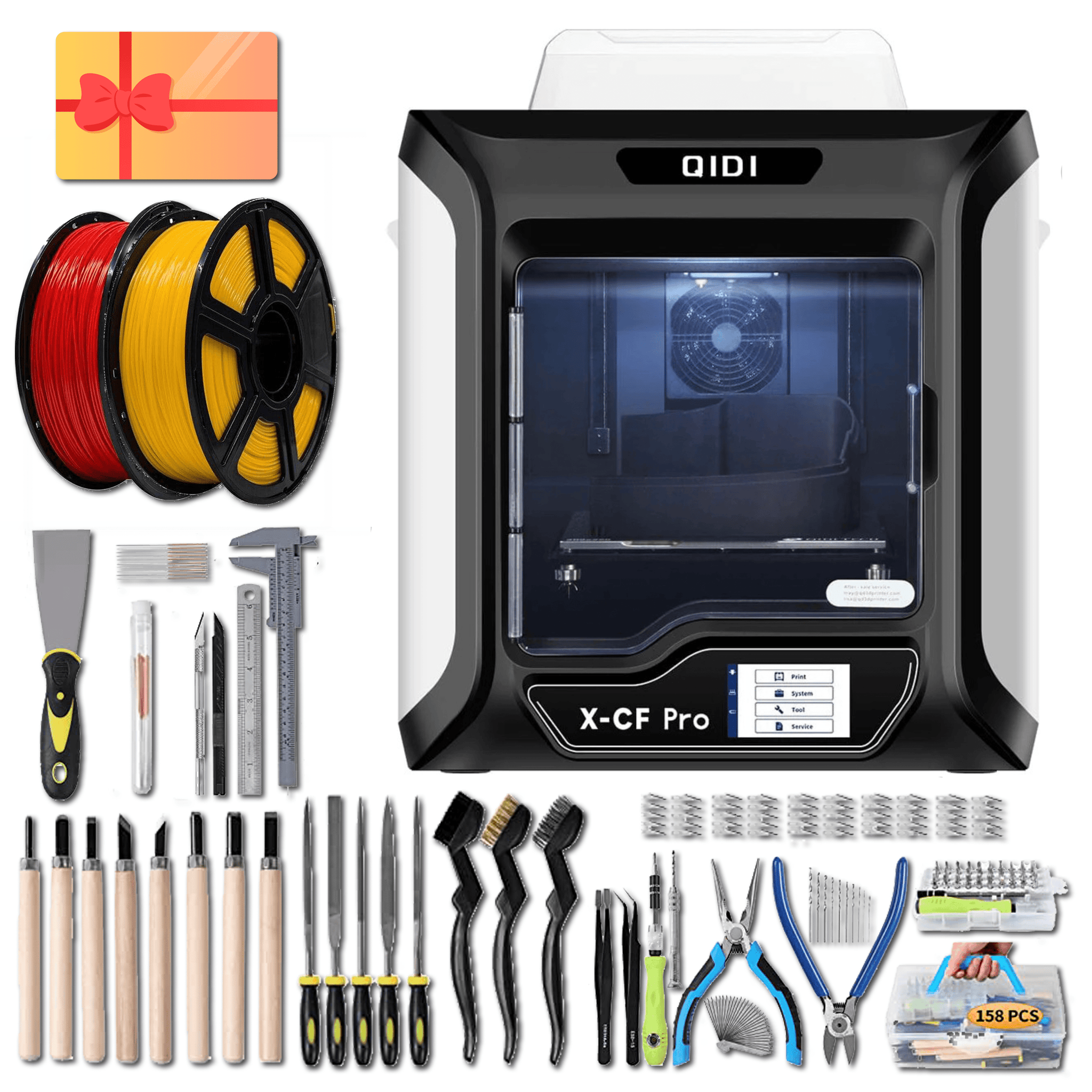 Qidi Tech X-CF Pro 3D Printer Maker Bundle– 3D Printernational Qidi Tech X-CF Pro 3D Printer Maker Bundle– 3D Printernational