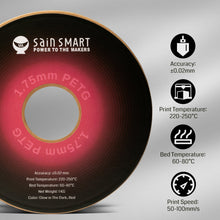 Charger l'image dans la galerie, SainSmart.com Filament Glow-in-the-dark Red 1.75mm PRO-3 PETG Filament, 1kg