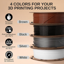 Charger l'image dans la galerie, SainSmart.com Filament USA Black, White, Brown, Silver 1.75mm PRO-3 PETG Filament, 500g x 4pack