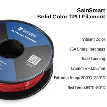 Load image into Gallery viewer, SainSmart.com Filament USA Neon Scarlet, Cyberpunk Color TPU 1.75mm Filament 0.8kg/1.76lb