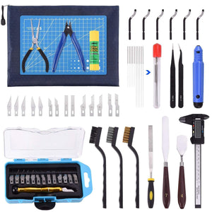 3D PrinterNational Accessories 3D Printing Tool Kit 45pcs - Carving Knife Set / Cleaning Needles / Tweezers / Pliers / Scrapers / Caliper