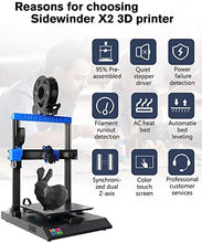 Load image into Gallery viewer, 3D Printernational Artillery Sidewinder X2 3D Printer SW-X2 Newest Model Ultra-Quiet Rapid Heating Dual Z System Filament Runout Detection 300x300x400mm