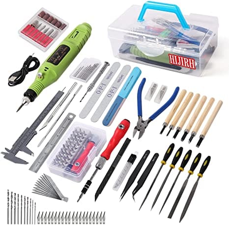 3D Printernational Tools 3D Printing Tool Kit 108 PCS Professional ToolKit for Modeling, lncluding Electric Polishing Machine & Tool Box, Basic Model Building, Repairing and Remove,Art and Crafts