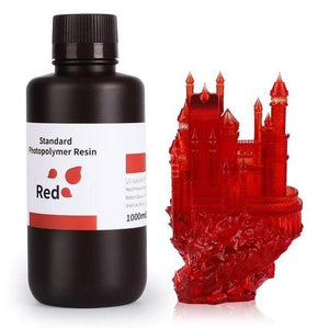 Elegoo 3D Printing Materials Clear Red ELEGOO Resin LCD UV-Curing 405nm Standard Photopolymer Resin for LCD 3D Printer 1000gr