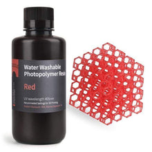 Charger l&#39;image dans la galerie, Elegoo 3D Printing Materials Clear Red ELEGOO Water Washable LCD UV-Curing 405nm  Photopolymer Resin for LCD 3D Printer 1000gr