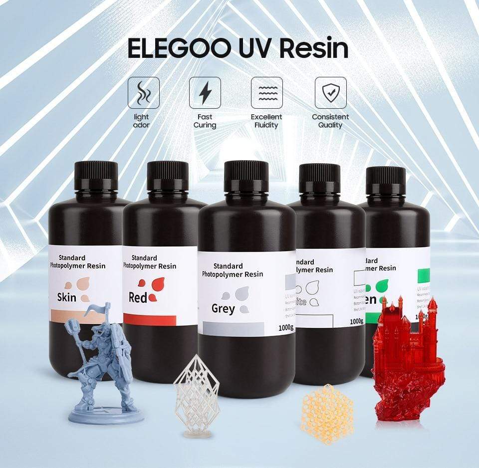 Elegoo Résine LCD Photopolymère lavable à l'eau (1000 g) - Noir - Résine 3D  - LDLC