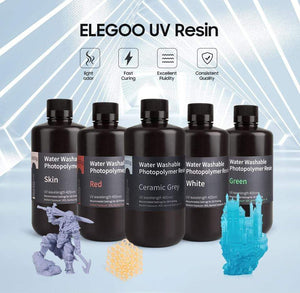 Elegoo 3D Printing Materials ELEGOO Water Washable LCD UV-Curing 405nm  Photopolymer Resin for LCD 3D Printer 1000gr