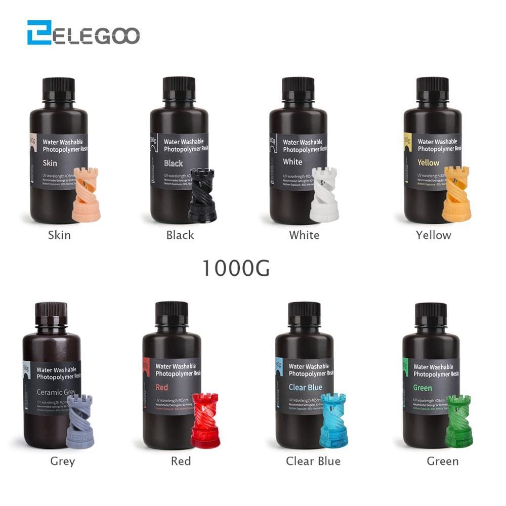 ELEGOO Water Washable LCD UV-Curing 405nm Photopolymer Resin for