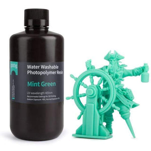Elegoo 3D Printing Materials Mint Green ELEGOO Water Washable LCD UV-Curing 405nm  Photopolymer Resin for LCD 3D Printer 1000gr
