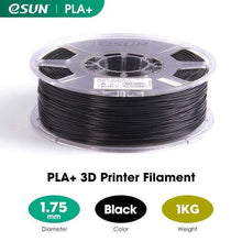 Charger l&#39;image dans la galerie, eSUN 3D Printing Materials Black eSUN 3D Printer Filament PLA+ 1.75mm 1KG (2.2 LBS) Spool