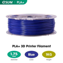 Load image into Gallery viewer, eSUN 3D Printing Materials Blue eSUN 3D Printer Filament PLA+ 1.75mm 1KG (2.2 LBS) Spool