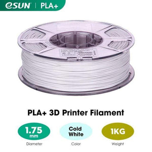 eSUN 3D Printing Materials Cold White eSUN 3D Printer Filament PLA+ 1.75mm 1KG (2.2 LBS) Spool