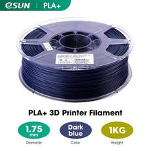 Charger l&#39;image dans la galerie, eSUN 3D Printing Materials Dark Blue eSUN 3D Printer Filament PLA+ 1.75mm 1KG (2.2 LBS) Spool