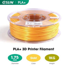 Load image into Gallery viewer, eSUN 3D Printing Materials Dark Yellow eSUN 3D Printer Filament PLA+ 1.75mm 1KG (2.2 LBS) Spool