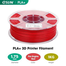 Charger l&#39;image dans la galerie, eSUN 3D Printing Materials Fire Engine Red eSUN 3D Printer Filament PLA+ 1.75mm 1KG (2.2 LBS) Spool