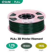 Load image into Gallery viewer, eSUN 3D Printing Materials Green eSUN 3D Printer Filament PLA+ 1.75mm 1KG (2.2 LBS) Spool