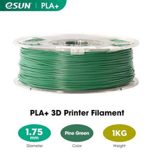 Load image into Gallery viewer, eSUN 3D Printing Materials Pine Green eSUN 3D Printer Filament PLA+ 1.75mm 1KG (2.2 LBS) Spool