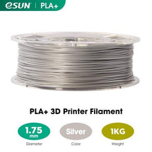 Charger l&#39;image dans la galerie, eSUN 3D Printing Materials Silver eSUN 3D Printer Filament PLA+ 1.75mm 1KG (2.2 LBS) Spool