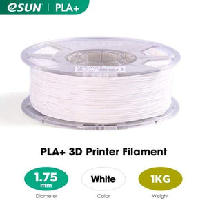 eSUN 3D Printing Materials White eSUN 3D Printer Filament PLA+ 1.75mm 1KG (2.2 LBS) Spool