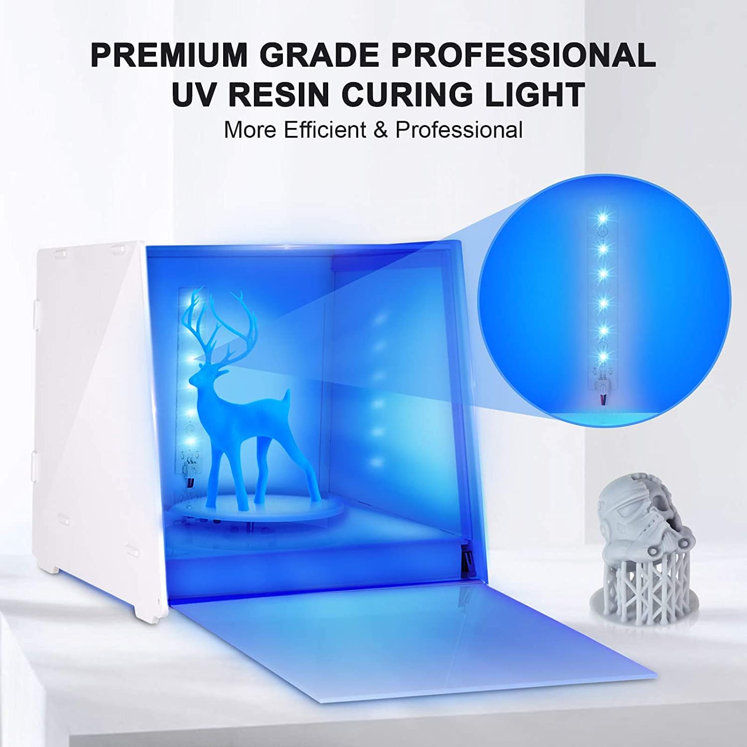 xcvoc UV Resin Light Lamp Curing for Crafts Epoxy,3D Printer UV Resin Curing Light for SLA/DLP/LCD 3D Printing Resin Curing Station/Machine/Lamp/Box